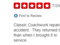 Yelp Review 1-Classic Coachwork Fort Washington Auto Body